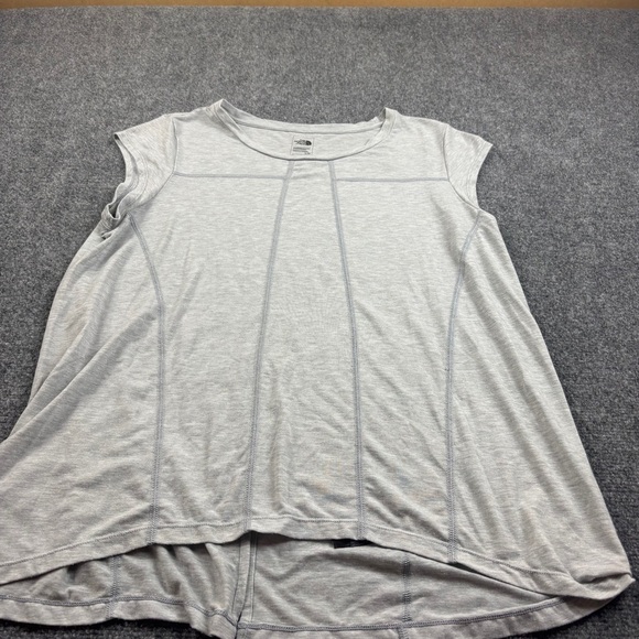 The North Face Women’s Grey Flash Dry Cap Sleeve Tie back Shirt Top size Large - Picture 1 of 10